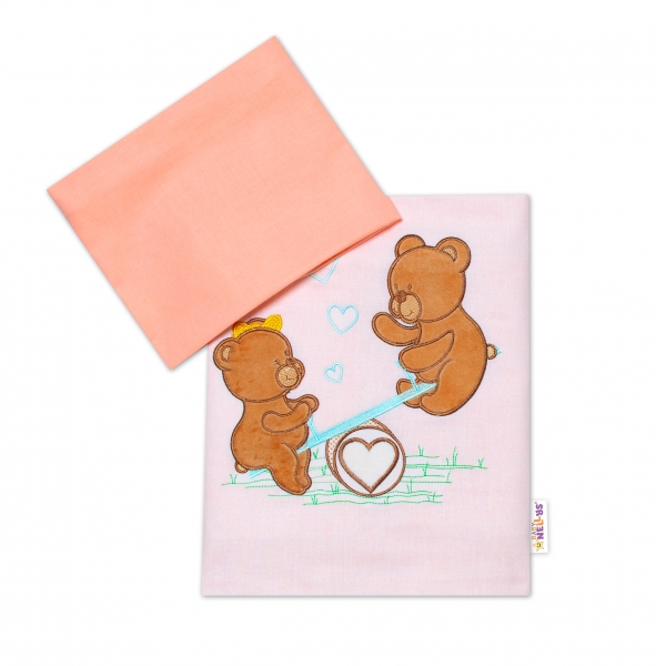 Baby Nellys  2-dielna sada obliečok do postieľky, dievčenské farby, rôzne výšivky