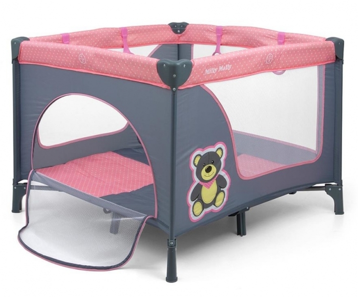 Milly Mally Skladacia ohrádka FUN Pink Bear - ružová