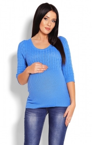 Be Maamaa Tehotenský sveter 3/4 rukáv - jeans