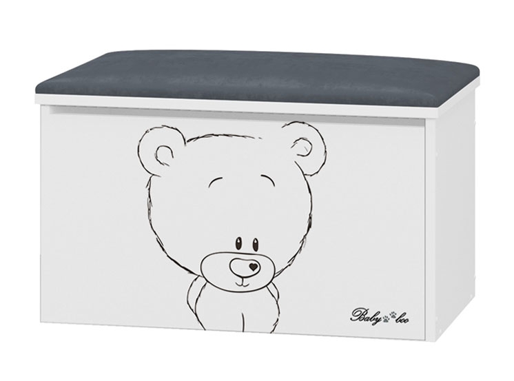 Babyboo Box na hračky s motívom Macko+ čalúnené sedadlo