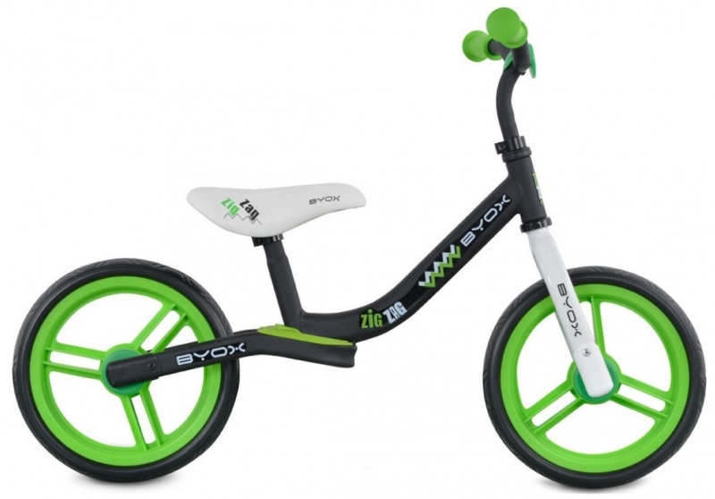 Byox Detský balančný bicykel Zig-Zag, zelené