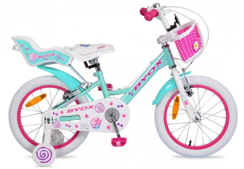 Byox Detský bicykel Cup Cake 16, tyrkys/ružové