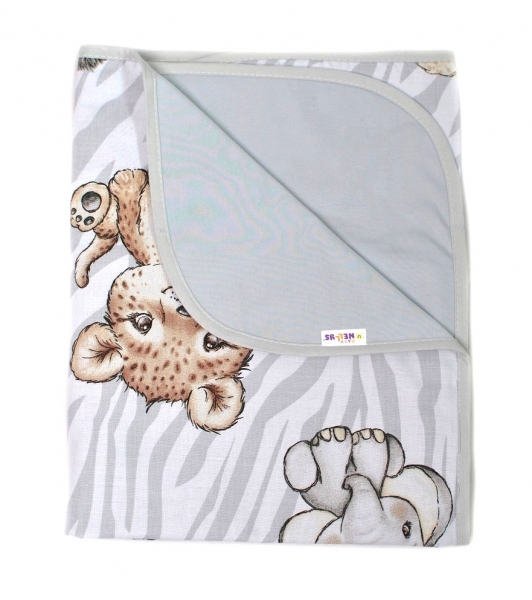 Baby Nellys Obojstranná letná deka Bavlna + jersey 100x75cm, ZOO Natural - sivá