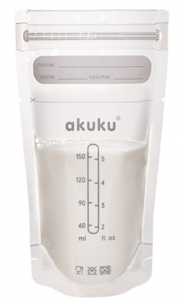 Akuku Jednorazové sterilné sáčky na skladovanie pokrmov - 150 ml, 30 ks