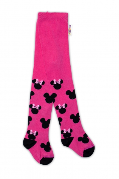 Baby Nellys Detské pančuchy bavlnené Minnie Mouse - malinové, veľ. 104/110-#Velikost koj. oblečení;104-110 (3-5r)