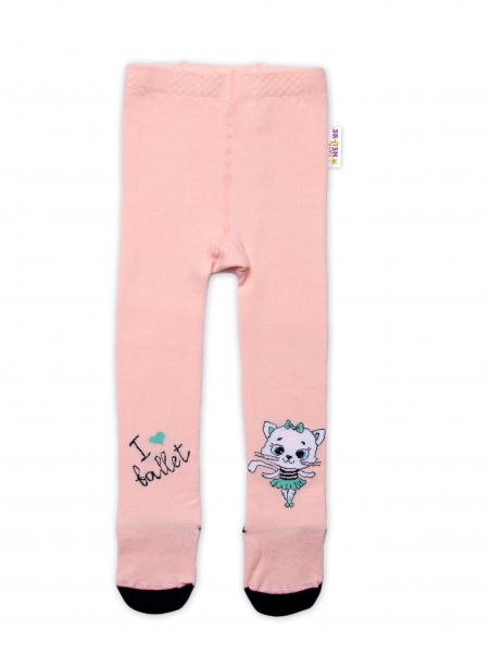 Baby Nellys Bavlnené pančucháče Mačička - marhuľové, veľ. 92/98-#Velikost koj. oblečení;92-98 (18-36m)