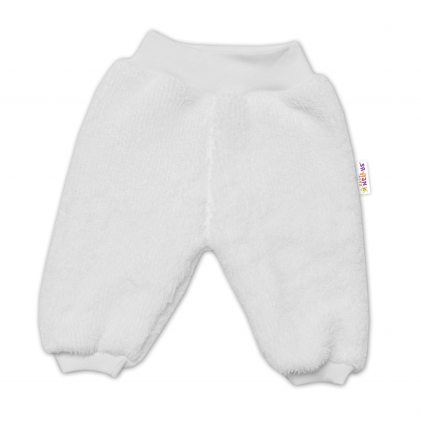 Baby Nellys Dojčenské chlupáčkové tepláčky Cute Bunny - biele, veľ. 62