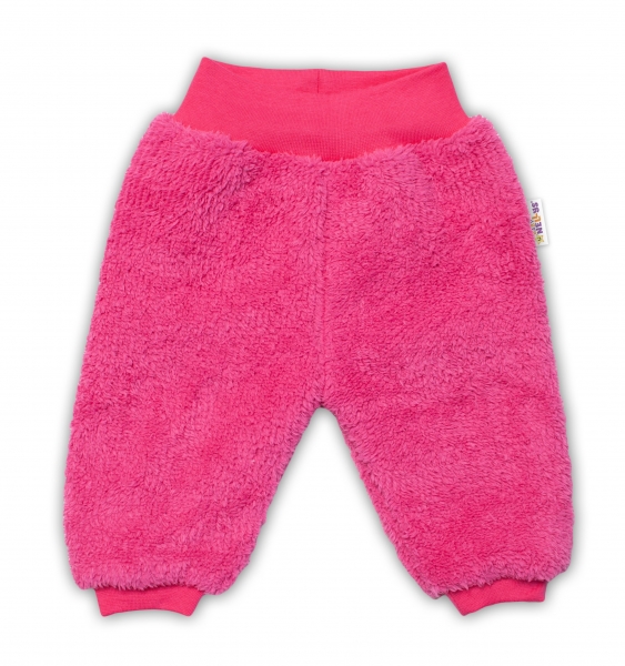 Baby Nellys Dojčenské chlupáčkové tepláčky Cute Bunny - malinové, veľ. 80