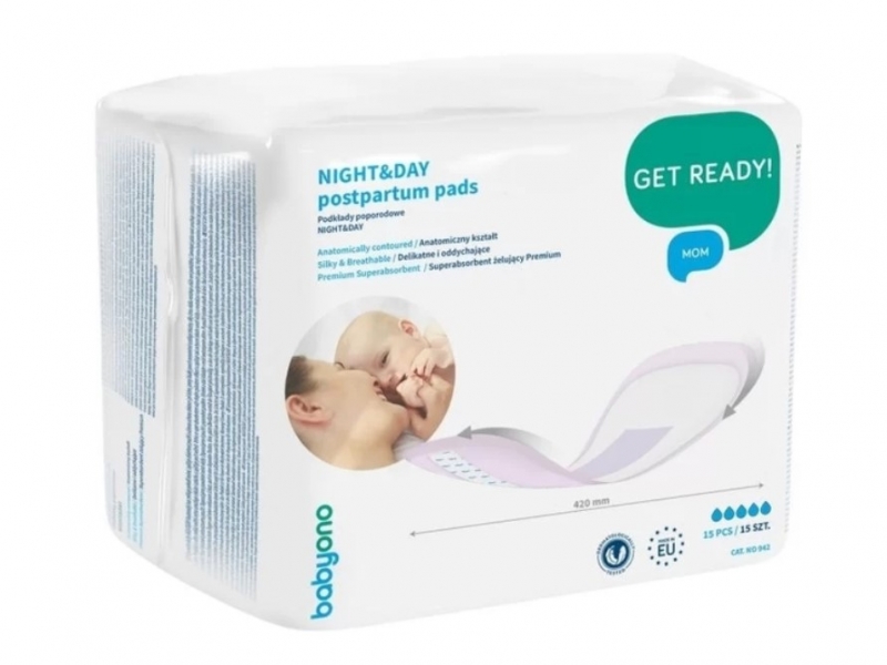 BabyOno Anatomické popôrodné vložky Comfort - 15 ks