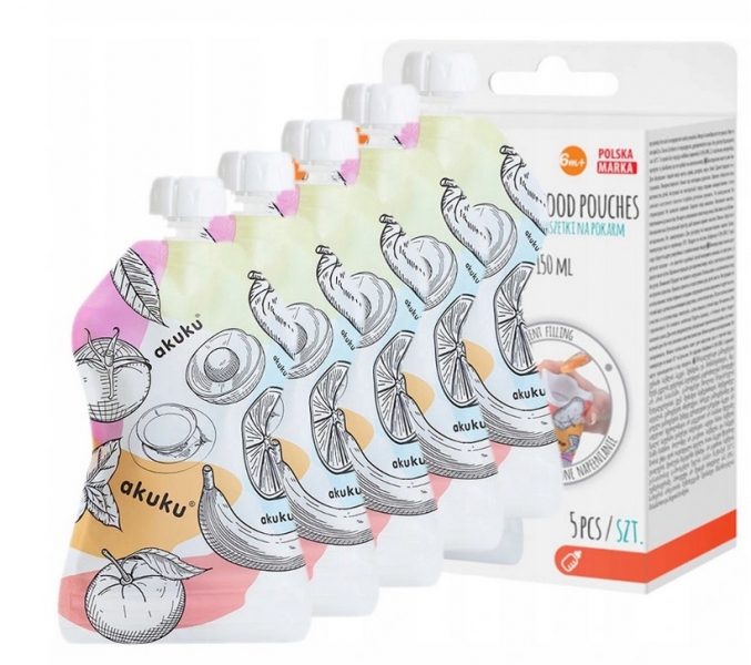 Akuku Klasické naplniteľné kapsičky, 150 ml - 5 ks