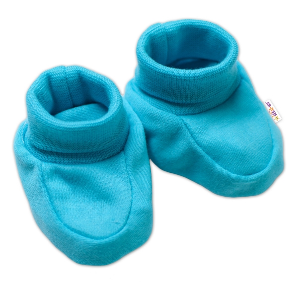 Baby Nellys Dojčenské topánočky, ponožtičky Giraffe, tyrkysové