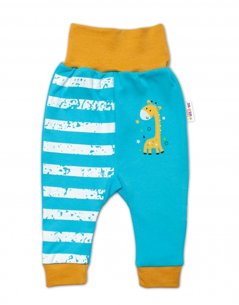 Dojčenské tepláčky Giraffe, tyrkysové, veľ. 80