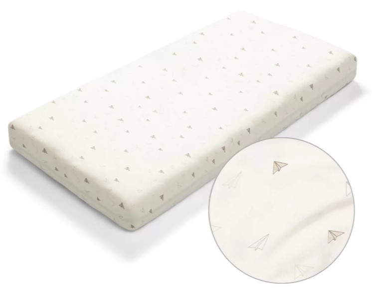 BabyOno Bambusové prestieradlo - Lietadlá, 60 x 120 cm, ecru