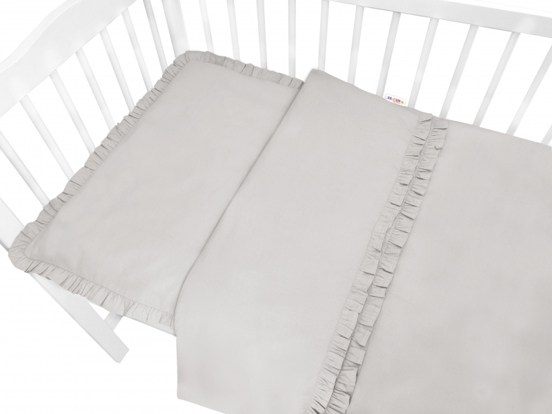 Baby Nellys 2-dielne bavlnené obliečky, Royal - sivá, 135 x 100 cm