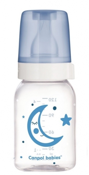 Canpol Babies Sklenená fľaštička 120 ml Nechtík - modrá