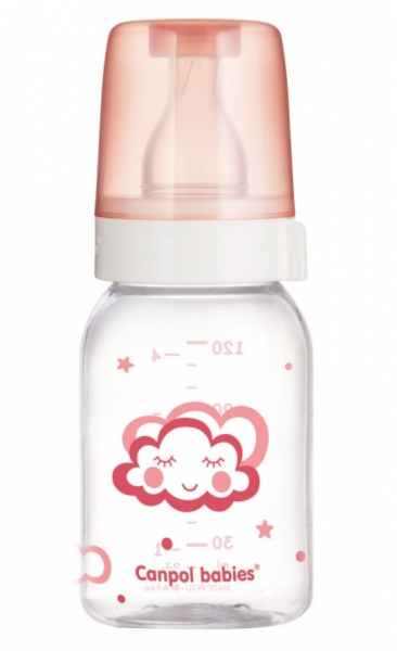 Canpol Babies Sklenená fľaštička 120 ml Nechtík - ružová