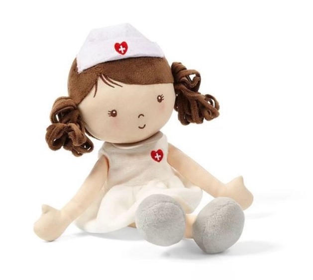 BabyOno Látková bábika zdravotná sestra GRACE, biela