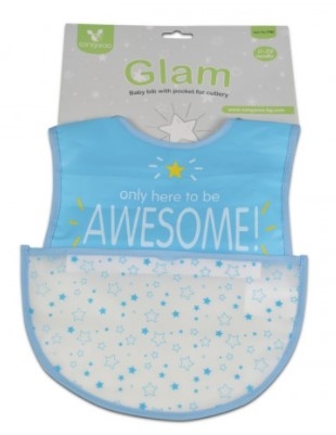 Cangoroo Podbradník s vreckom Baby Bib Glam - modrý