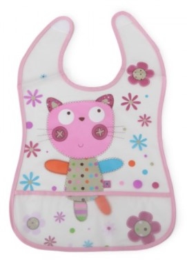 Cangoroo Podbradník s vreckom Baby Bib Happy Meal - růžový