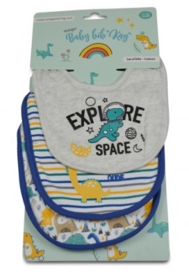 Cangoroo Detský podbradník Baby Bib Kay - modrý, 3 ks