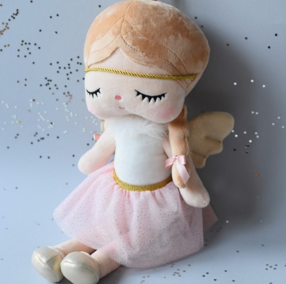 Metoo Handrová bábika Spiaci Anjelik, ružová/biela