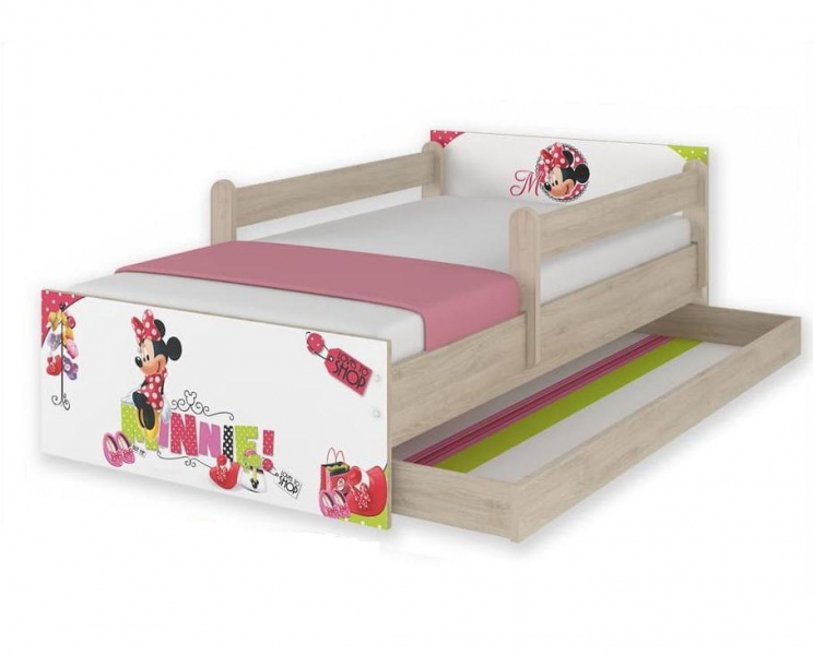 BabyBoo Detská junior posteľ Disney 200x90cm - Minnie + šufík