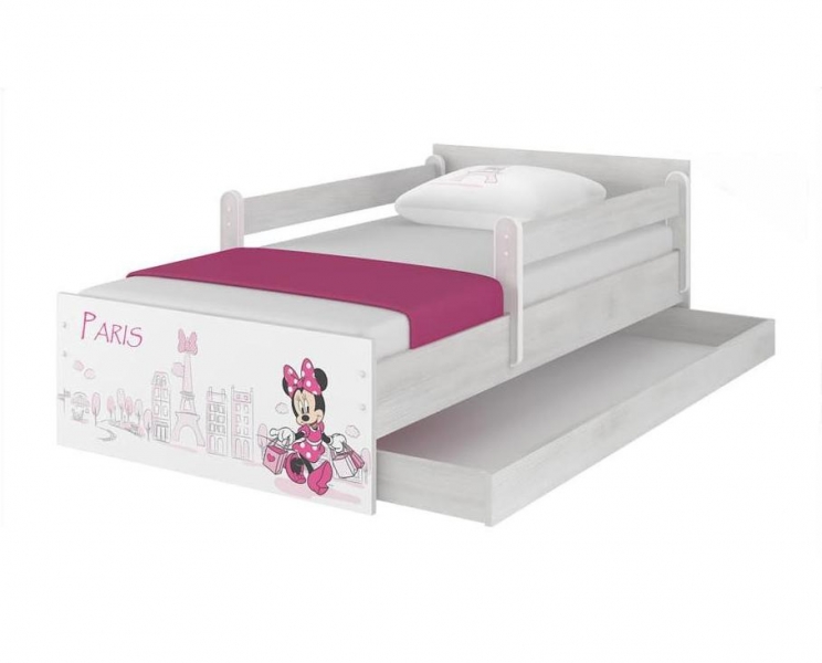 BabyBoo Detská junior posteľ Disney 200x90cm - Minnie Paris + šuflík