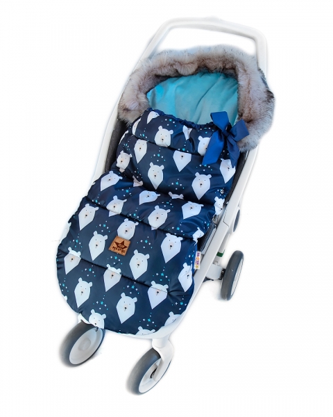 Baby Nellys Detský fusak maxi PREMIUM Winter bear, granátový, 110x50cm