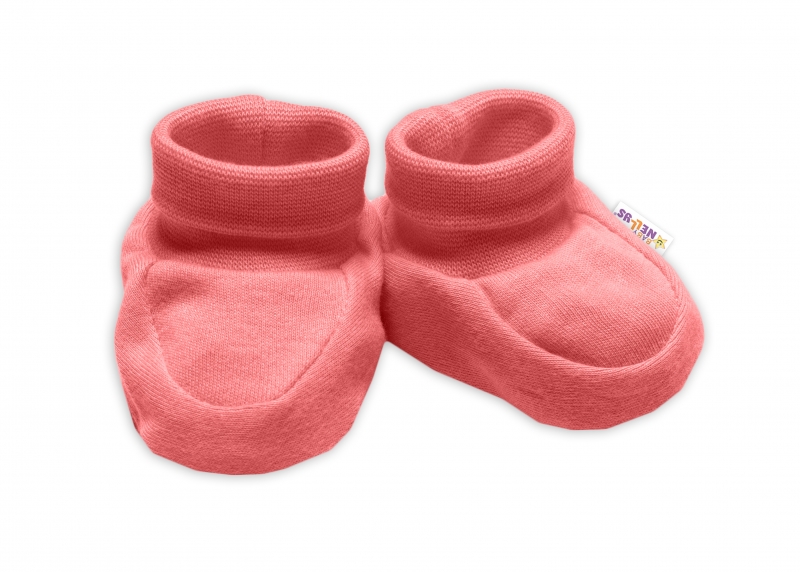 Baby Nellys Dojčenské topánočky, ponožtičky Sweet Girl, losos, marhuľa