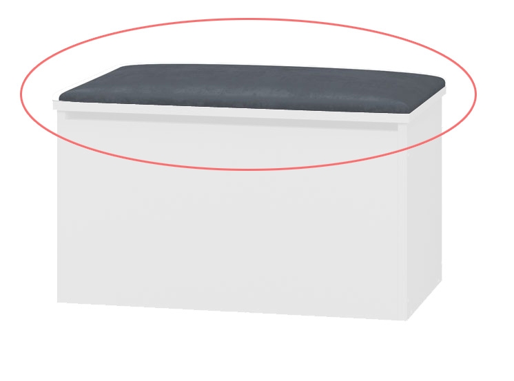 Čalúnené sedadlo na box na hračky - sivé