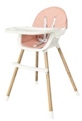 ECO TOYS Jedálenská stolička, stolček 2v1 Colby - ružový