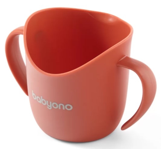 BabyOno Tréningový hrnček s uškami Flow - tehlový