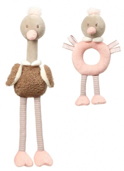 BabyOno Sada edukačných hračiek - Ostrich Mcknox family, sivá, ružová