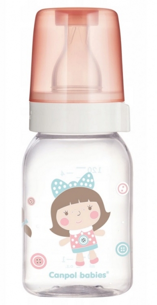 Canpol Babies Sklenená liekovka 120 ml Bábika - ružová