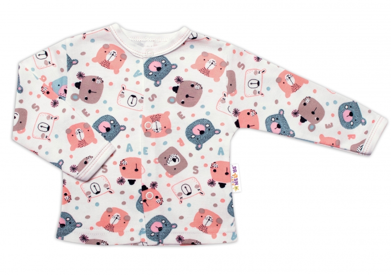Baby Nellys Dojčenská košieľka, New Teddy, ružová farba, veľ. 74-#Velikost koj. oblečení;74 (6-9m)
