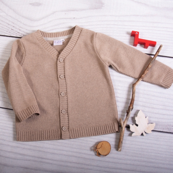Dojčenský svetrík K-Baby - hnědý-#Velikost koj. oblečení;80 (9-12m) (VEľ. 80, FARBA: HNěDá)