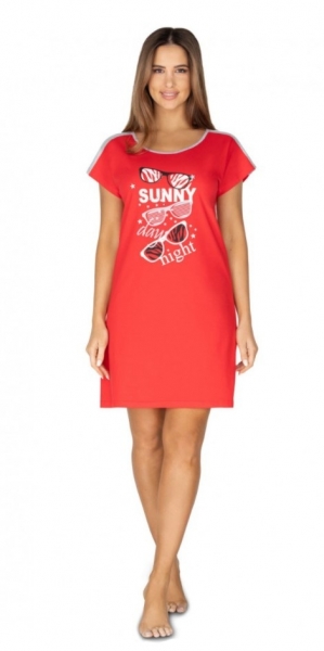 Regina Dámska nočná košeľa Sunny day night, červená, veľ. XXL-#Velikosti těh. moda;XXL (44)