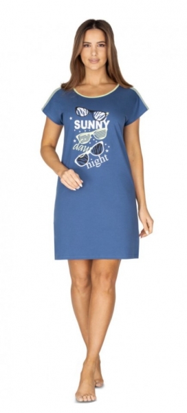 Regina Dámska nočná košeľa Sunny day night, tmavo modrá, veľ. XL-#Velikosti těh. moda;XL (42)