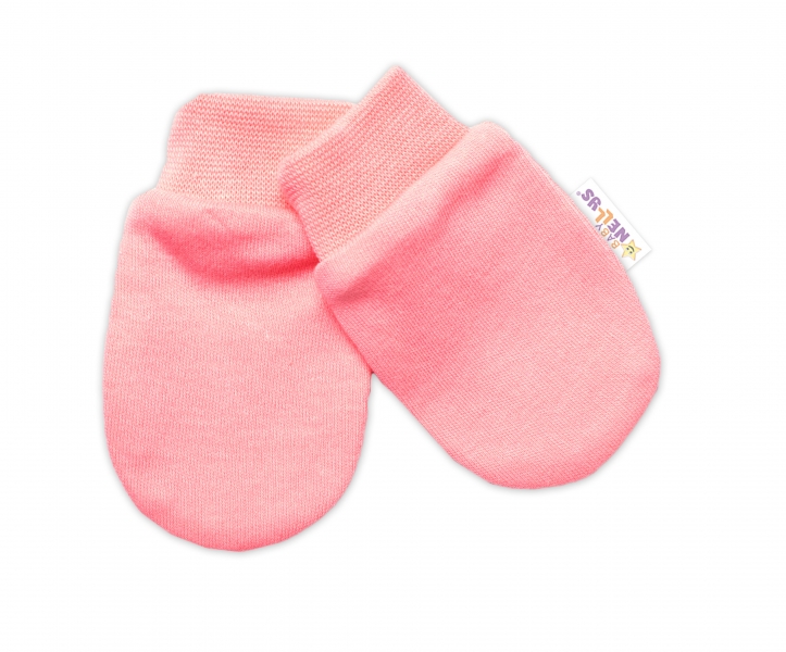 Baby Nellys Dojčenské rukavičky Basic Pastel, marhuľa