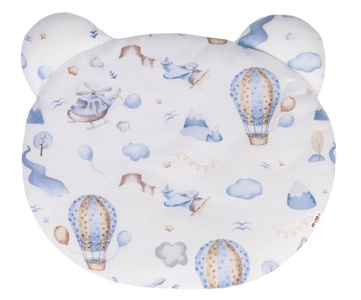 Baby Nellys Bavlnený vankúšik Teddy, Balón a lietadlo