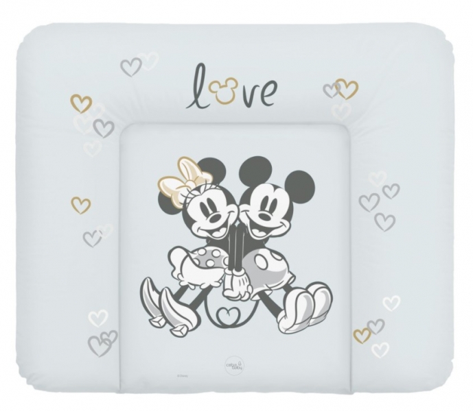 Ceba Baby Prebaľovacia podložka mäkká veľká 85x72cm Disney Minnie & Mickey, sivá