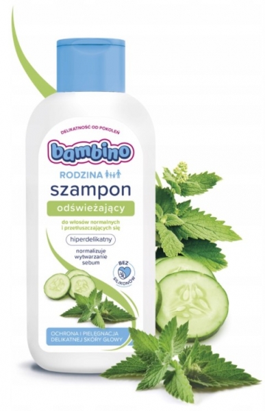 NIVEA Bambino FAMILY Osviežujúci šampón, 400 ml, normálne vlasy