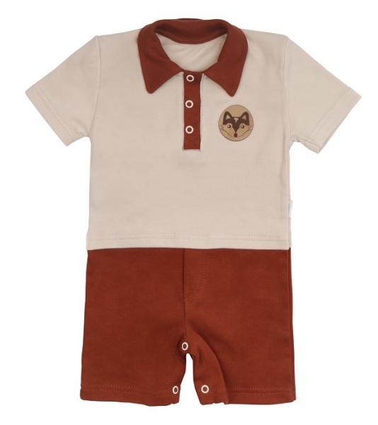 Mamatti Body s nohavičkami Baby Fox - béžová/hnědá, veľ. 68-#Velikost koj. oblečení;68 (3-6m)