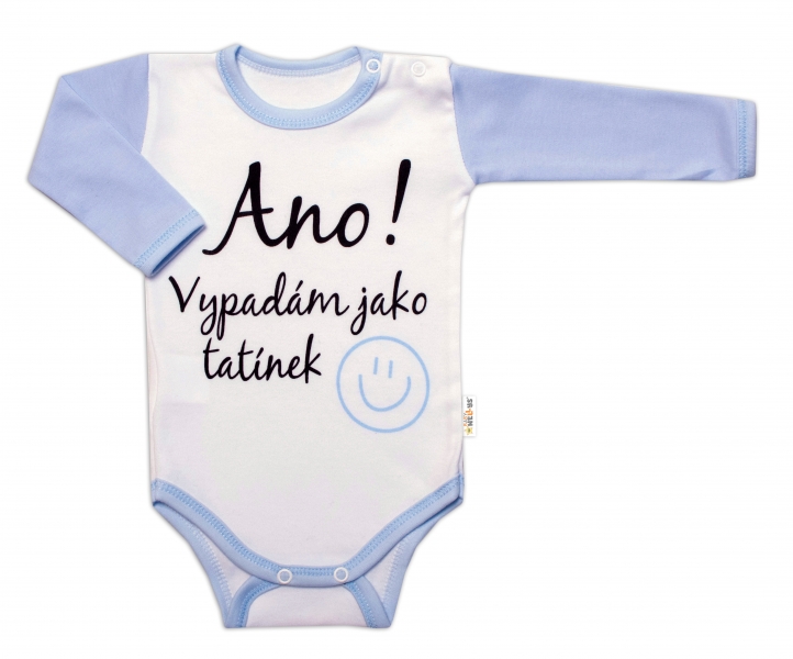 Body dlhý rukáv s vtipným textom Baby Nellys, Ano! Vypadám jako tatínek, kluk, veľ. 80-#Velikost koj. oblečení;80 (9-12m)