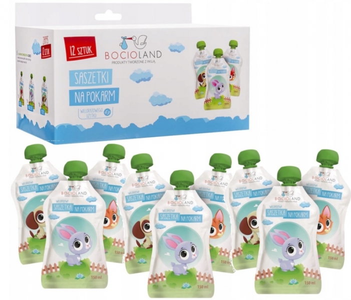 Opakovane použiteľné potravinové vrecká, 150 ml - 12 ks v balení
