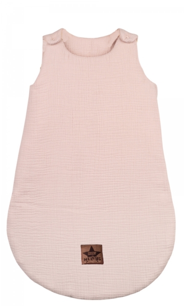 Mušelínový spací vak Baby Nellys Soft zateplený, 70cm, pudrový