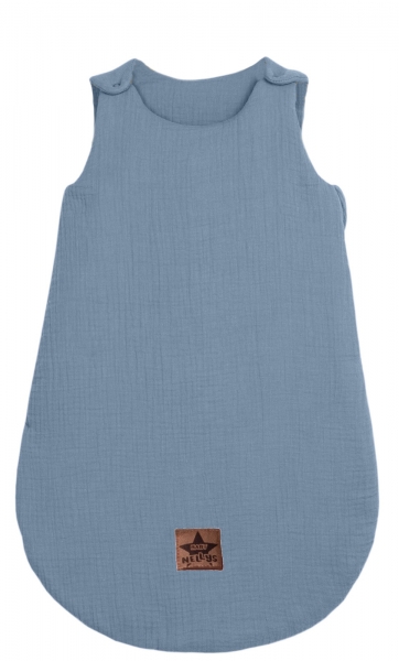 Mušelínový spací vak Baby Nellys Soft zateplený, 70cm, jeans