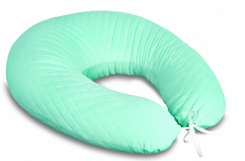 Dojčiace vankúš - relaxačná poduška 175 cm,Velvet lux Miminu, prešívaný - mátový
