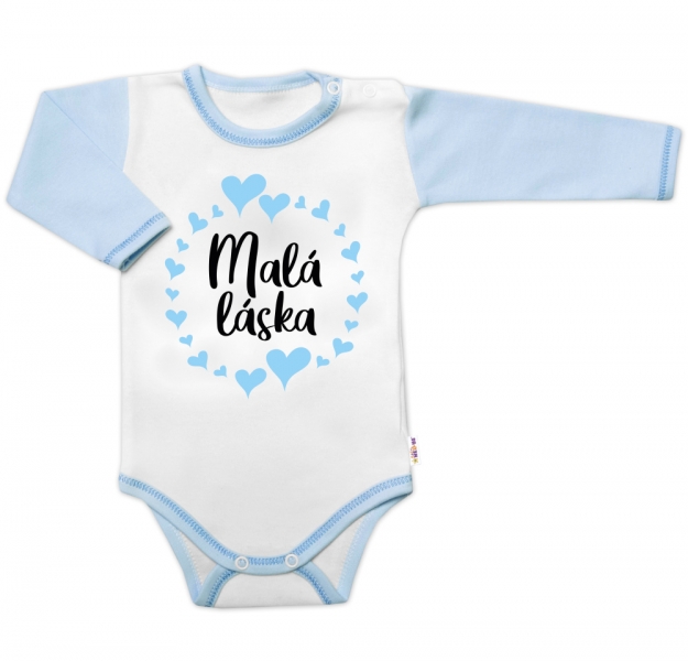 Body dl.rukáv s vtip. textom Baby Nellys, Malá láska, vel. 80, chalan-#Velikost koj. oblečení;80 (9-12m)