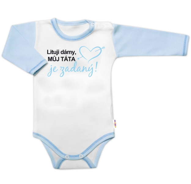 Body dl.rukáv s vtip. textom Baby Nellys, Lituji dámy, můj táta je zadaný, veľ. 86-#Velikost koj. oblečení;86 (12-18m)